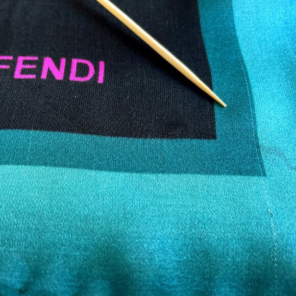 Fendi Silk Scarf – Abstract Modern Print - Picture 11 of 15